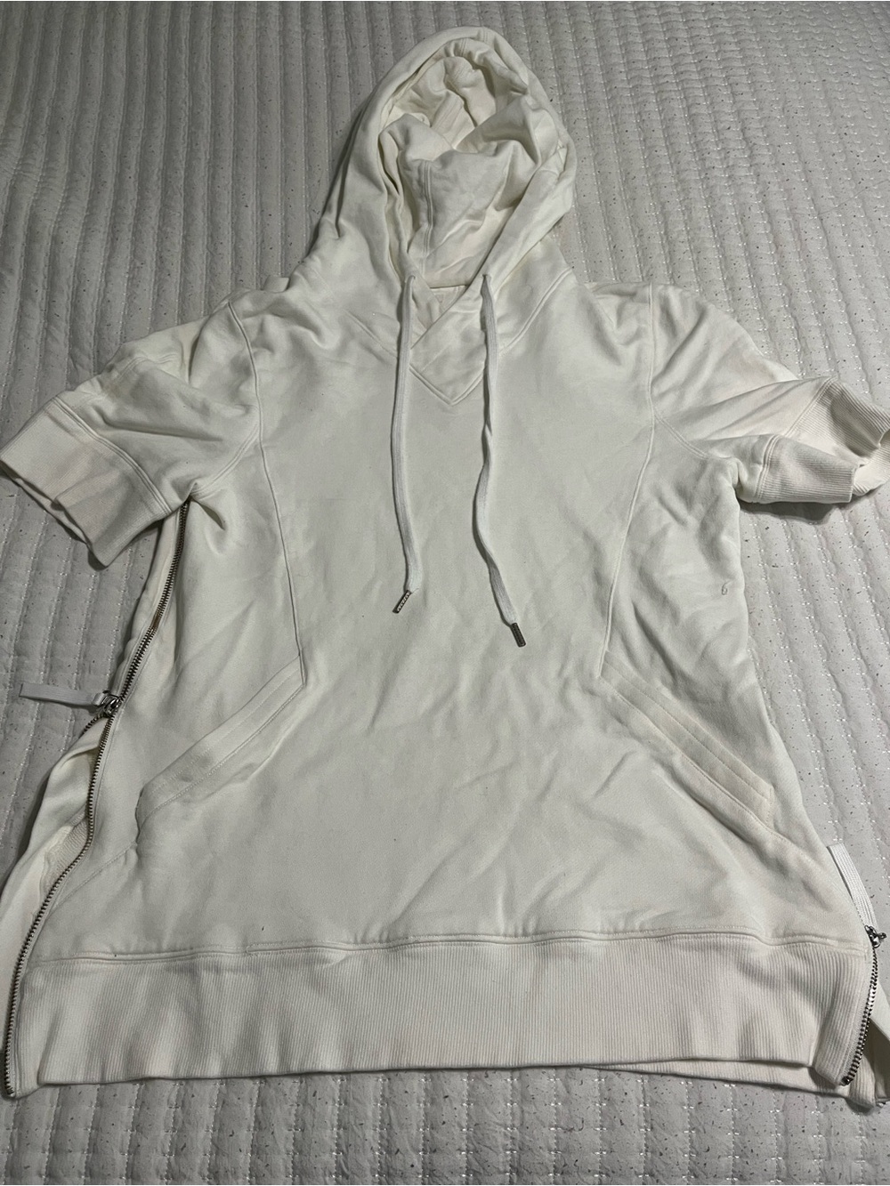 Helmut Lang Off-White Short Sleeve Hoodie